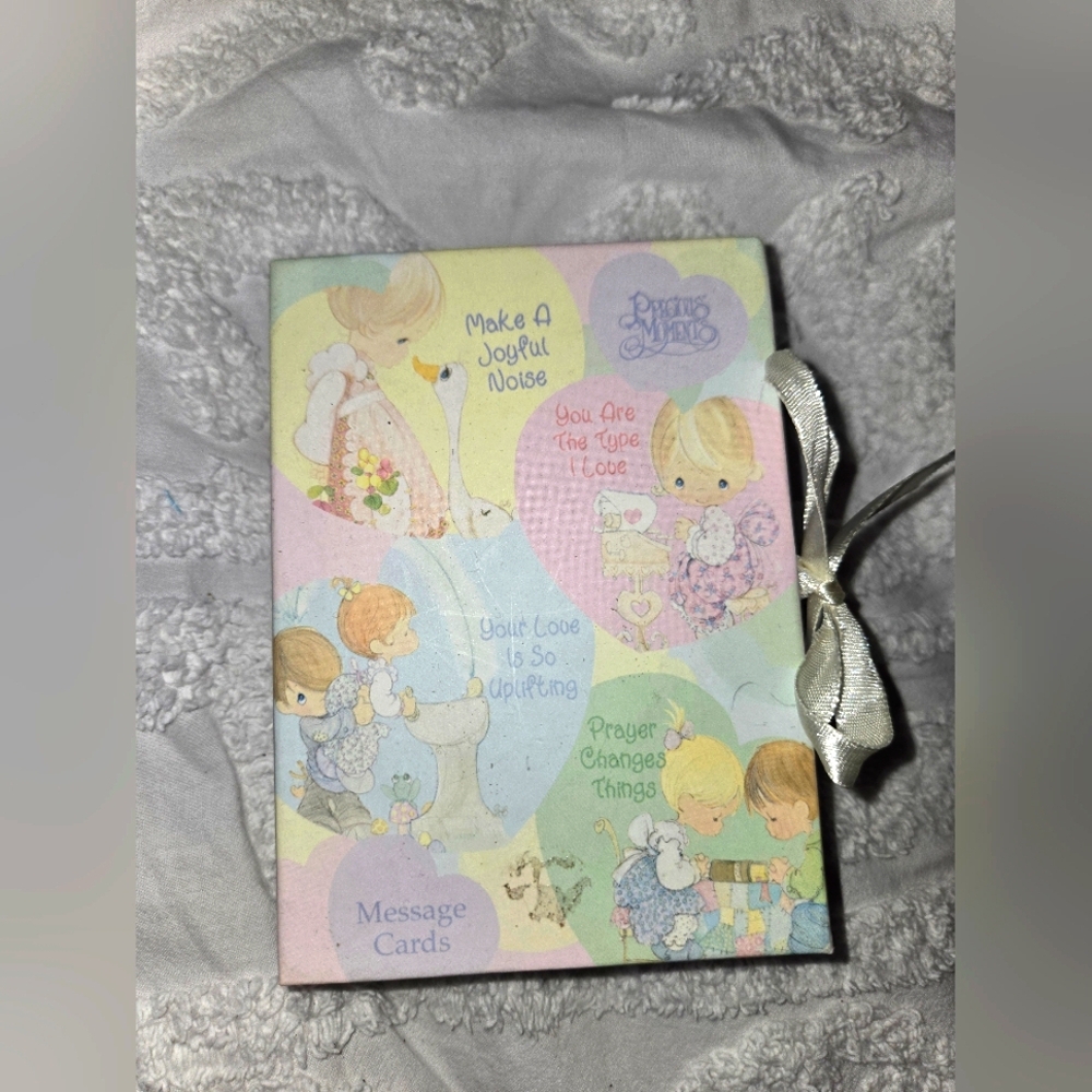 Vintage Precious Moments Message Cards With Envelopes In Box - Pastel Multicolor
